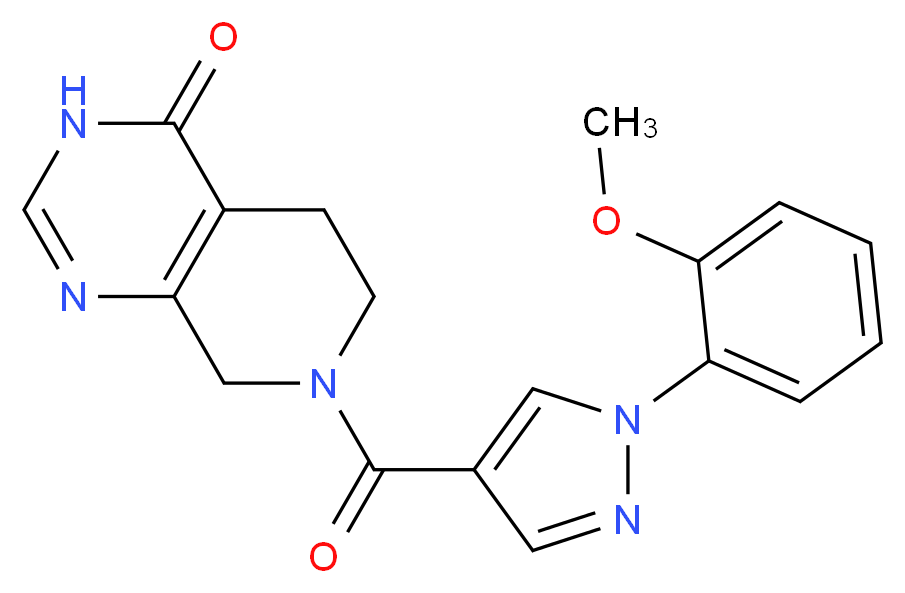 7-{[1-(2-methoxyphenyl)-1H-pyrazol-4-yl]carbonyl}-5,6,7,8-tetrahydropyrido[3,4-d]pyrimidin-4(3H)-one_Molecular_structure_CAS_)
