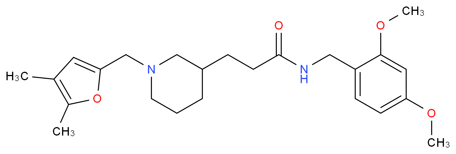 N-(2,4-dimethoxybenzyl)-3-{1-[(4,5-dimethyl-2-furyl)methyl]-3-piperidinyl}propanamide_Molecular_structure_CAS_)