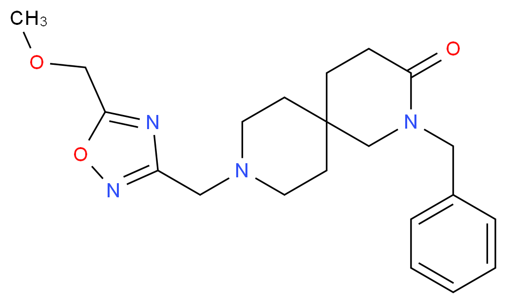 2-benzyl-9-{[5-(methoxymethyl)-1,2,4-oxadiazol-3-yl]methyl}-2,9-diazaspiro[5.5]undecan-3-one_Molecular_structure_CAS_)