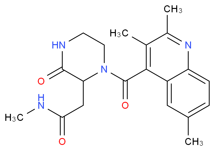 N-methyl-2-{3-oxo-1-[(2,3,6-trimethyl-4-quinolinyl)carbonyl]-2-piperazinyl}acetamide_Molecular_structure_CAS_)