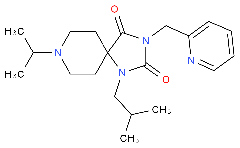 1-isobutyl-8-isopropyl-3-(2-pyridinylmethyl)-1,3,8-triazaspiro[4.5]decane-2,4-dione_Molecular_structure_CAS_)