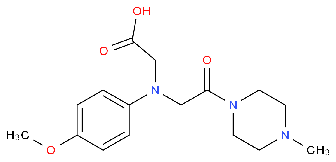 {(4-Methoxyphenyl)[2-(4-methylpiperazin-1-yl)-2-oxoethyl]amino}acetic acid_Molecular_structure_CAS_)