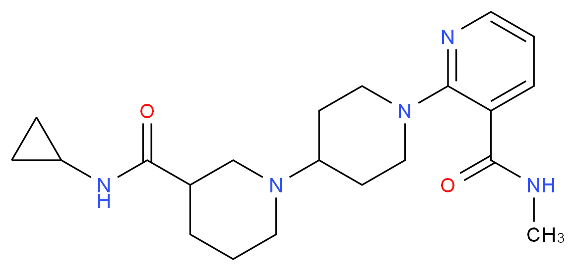 N-cyclopropyl-1'-{3-[(methylamino)carbonyl]pyridin-2-yl}-1,4'-bipiperidine-3-carboxamide_Molecular_structure_CAS_)