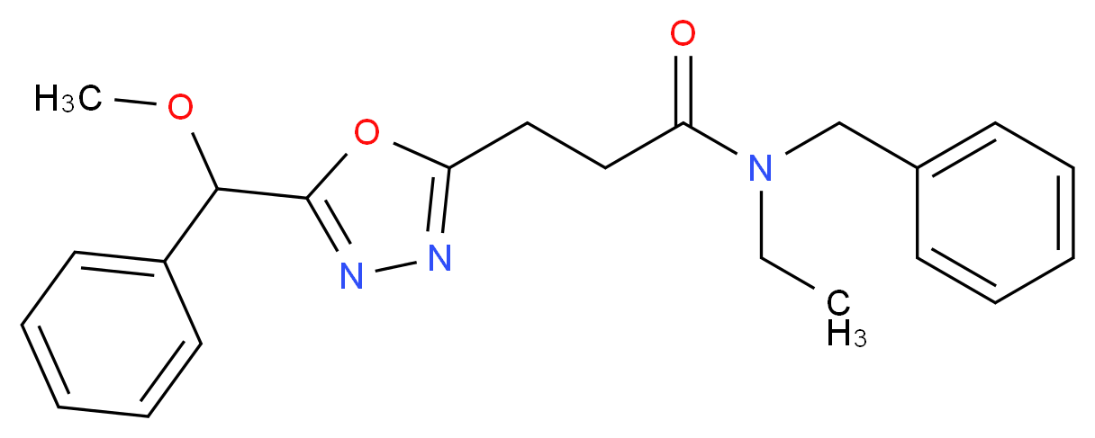 N-benzyl-N-ethyl-3-{5-[methoxy(phenyl)methyl]-1,3,4-oxadiazol-2-yl}propanamide_Molecular_structure_CAS_)