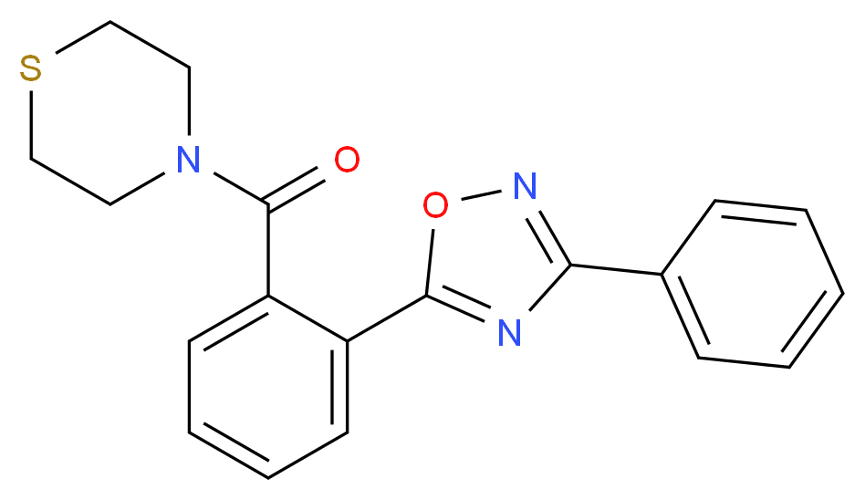 4-[2-(3-phenyl-1,2,4-oxadiazol-5-yl)benzoyl]thiomorpholine_Molecular_structure_CAS_)