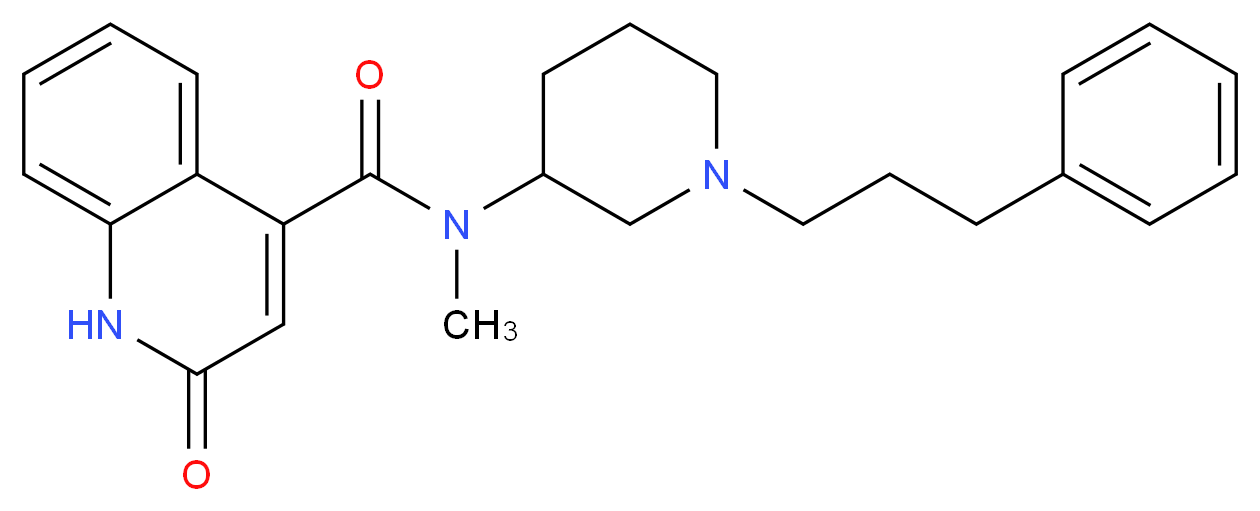 N-methyl-2-oxo-N-[1-(3-phenylpropyl)-3-piperidinyl]-1,2-dihydro-4-quinolinecarboxamide_Molecular_structure_CAS_)