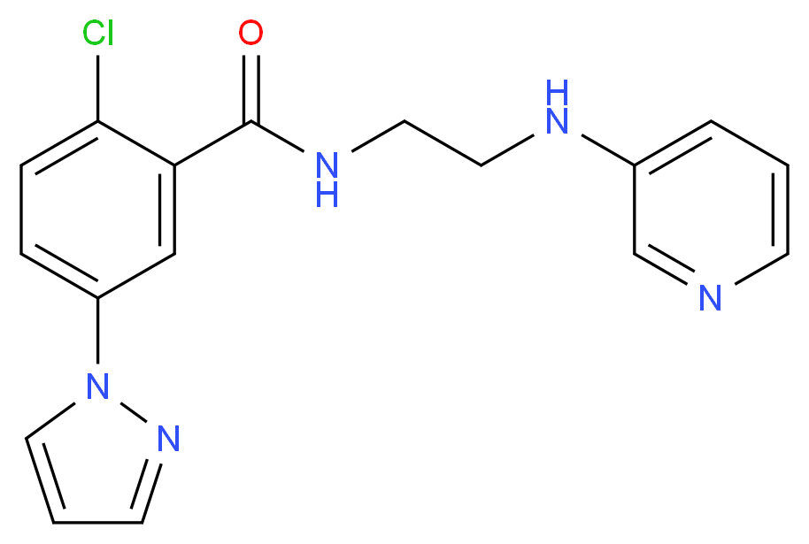 2-chloro-5-(1H-pyrazol-1-yl)-N-[2-(pyridin-3-ylamino)ethyl]benzamide_Molecular_structure_CAS_)