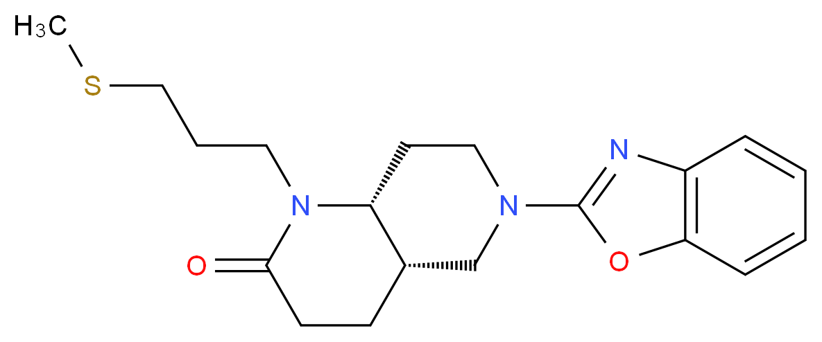 (4aS*,8aR*)-6-(1,3-benzoxazol-2-yl)-1-[3-(methylthio)propyl]octahydro-1,6-naphthyridin-2(1H)-one_Molecular_structure_CAS_)