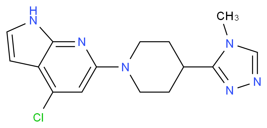 4-chloro-6-[4-(4-methyl-4H-1,2,4-triazol-3-yl)piperidin-1-yl]-1H-pyrrolo[2,3-b]pyridine_Molecular_structure_CAS_)