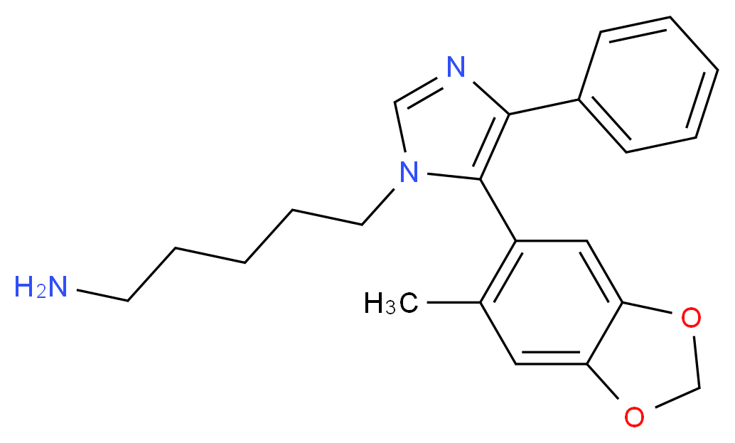 5-[5-(6-methyl-1,3-benzodioxol-5-yl)-4-phenyl-1H-imidazol-1-yl]pentan-1-amine_Molecular_structure_CAS_)