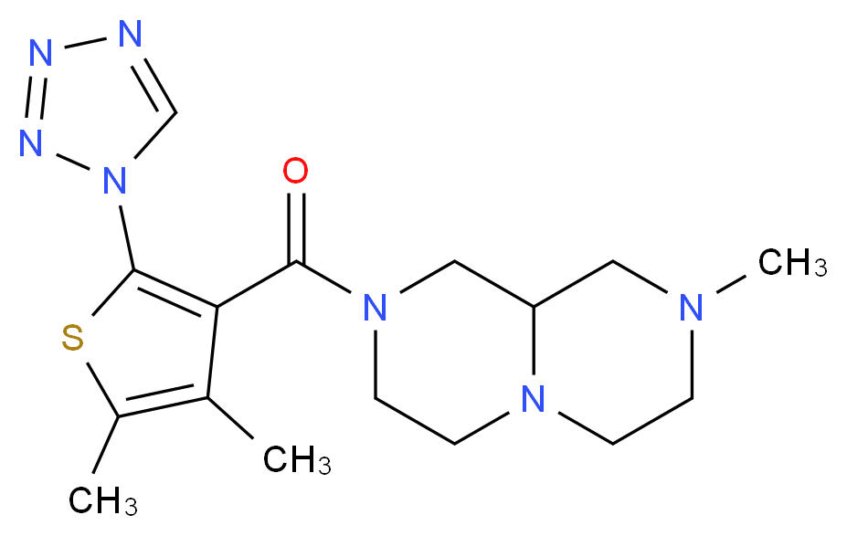 2-{[4,5-dimethyl-2-(1H-tetrazol-1-yl)-3-thienyl]carbonyl}-8-methyloctahydro-2H-pyrazino[1,2-a]pyrazine_Molecular_structure_CAS_)