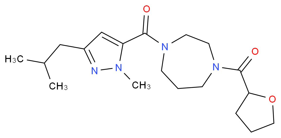 1-[(3-isobutyl-1-methyl-1H-pyrazol-5-yl)carbonyl]-4-(tetrahydrofuran-2-ylcarbonyl)-1,4-diazepane_Molecular_structure_CAS_)