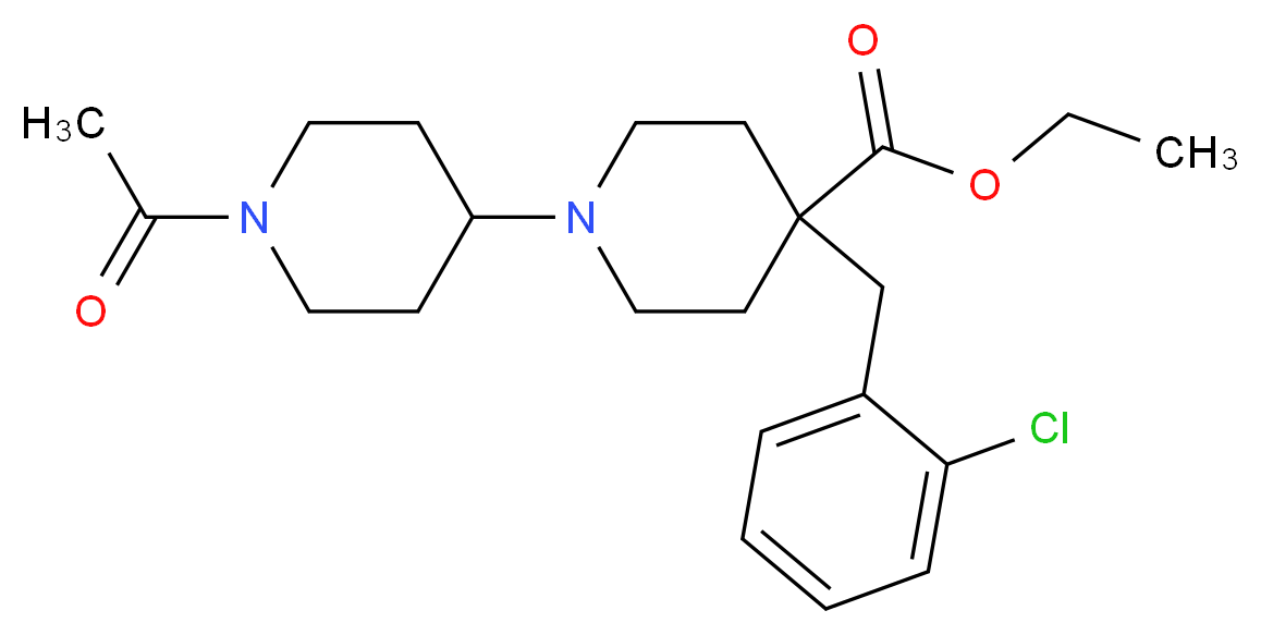 ethyl 1'-acetyl-4-(2-chlorobenzyl)-1,4'-bipiperidine-4-carboxylate_Molecular_structure_CAS_)