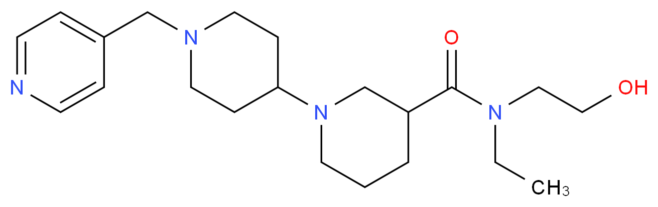 N-ethyl-N-(2-hydroxyethyl)-1'-(pyridin-4-ylmethyl)-1,4'-bipiperidine-3-carboxamide_Molecular_structure_CAS_)