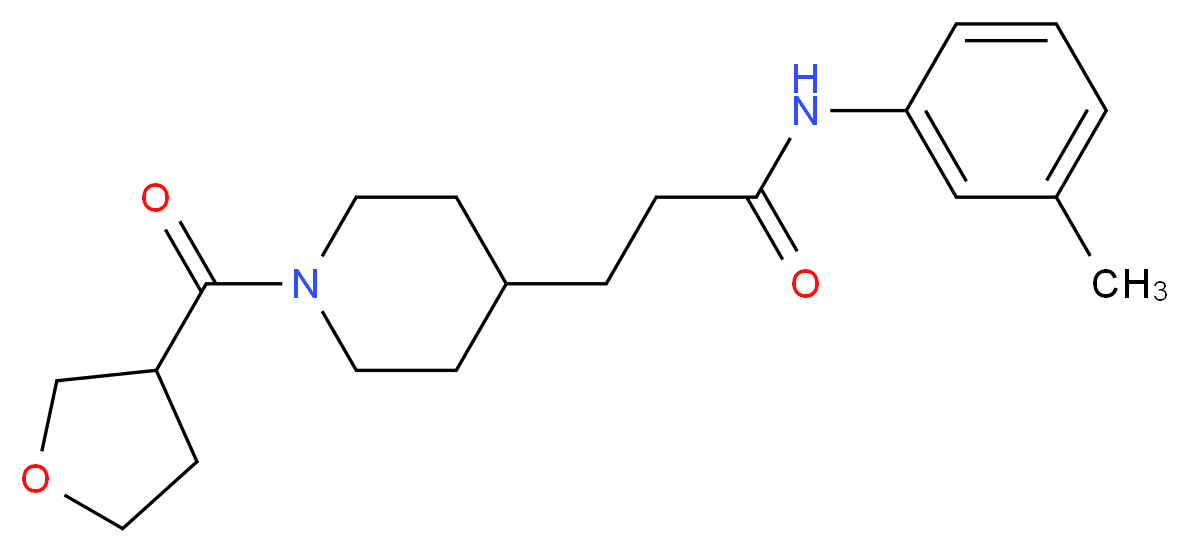 N-(3-methylphenyl)-3-[1-(tetrahydro-3-furanylcarbonyl)-4-piperidinyl]propanamide_Molecular_structure_CAS_)