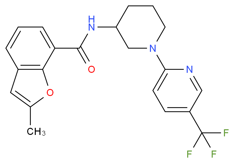 2-methyl-N-{1-[5-(trifluoromethyl)-2-pyridinyl]-3-piperidinyl}-1-benzofuran-7-carboxamide_Molecular_structure_CAS_)