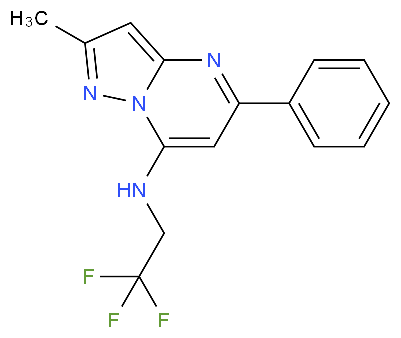 2-methyl-5-phenyl-N-(2,2,2-trifluoroethyl)pyrazolo[1,5-a]pyrimidin-7-amine_Molecular_structure_CAS_)