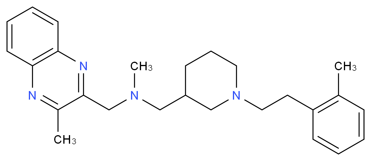 N-methyl-1-{1-[2-(2-methylphenyl)ethyl]-3-piperidinyl}-N-[(3-methyl-2-quinoxalinyl)methyl]methanamine_Molecular_structure_CAS_)