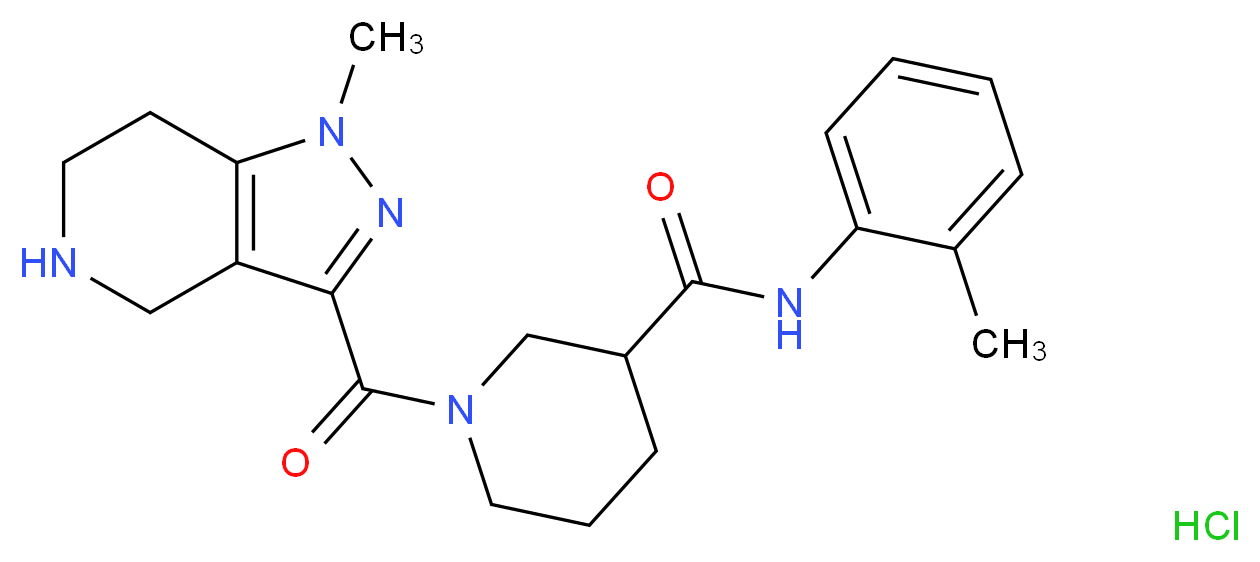 N-(2-Methylphenyl)-1-[(1-methyl-4,5,6,7-tetrahydro -1H-pyrazolo[4,3-c]pyridin-3-yl)carbonyl]piperidin_Molecular_structure_CAS_)