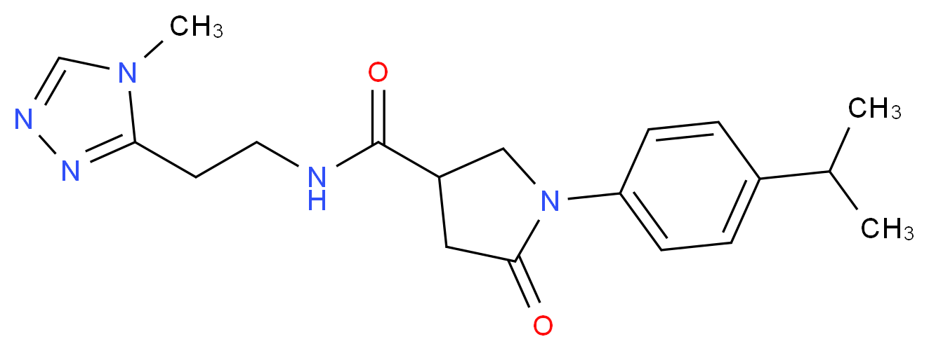1-(4-isopropylphenyl)-N-[2-(4-methyl-4H-1,2,4-triazol-3-yl)ethyl]-5-oxopyrrolidine-3-carboxamide_Molecular_structure_CAS_)