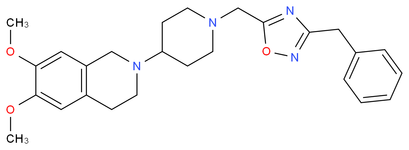 2-{1-[(3-benzyl-1,2,4-oxadiazol-5-yl)methyl]-4-piperidinyl}-6,7-dimethoxy-1,2,3,4-tetrahydroisoquinoline_Molecular_structure_CAS_)