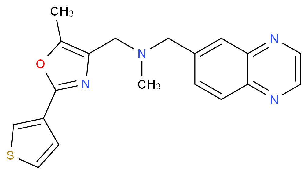 N-methyl-1-[5-methyl-2-(3-thienyl)-1,3-oxazol-4-yl]-N-(6-quinoxalinylmethyl)methanamine_Molecular_structure_CAS_)