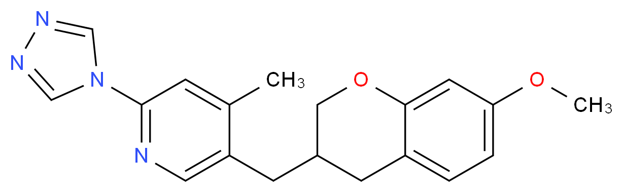 5-[(7-methoxy-3,4-dihydro-2H-chromen-3-yl)methyl]-4-methyl-2-(4H-1,2,4-triazol-4-yl)pyridine_Molecular_structure_CAS_)