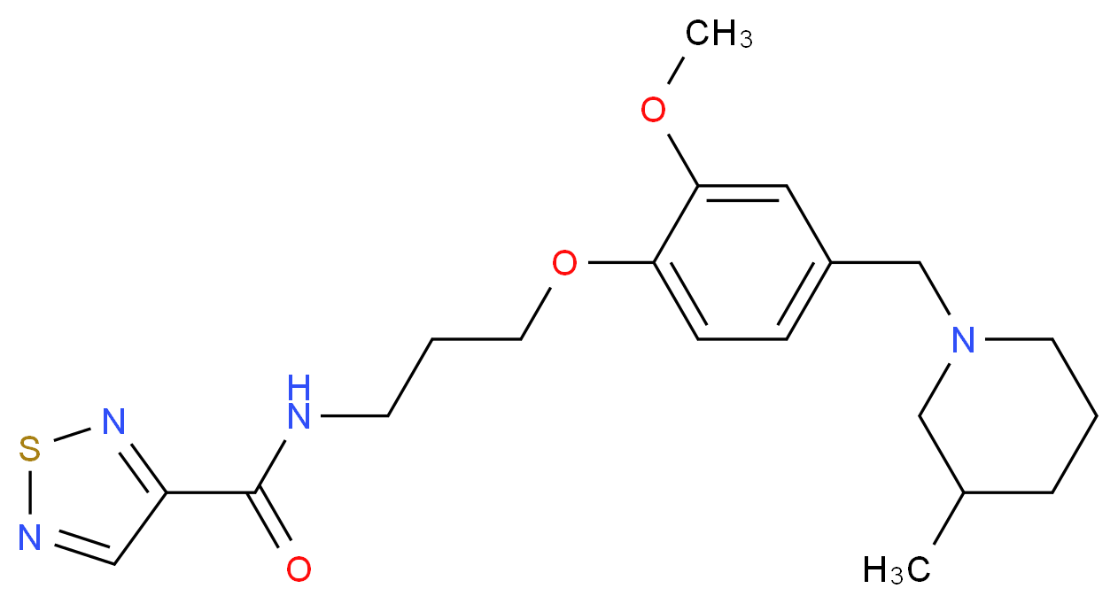 N-(3-{2-methoxy-4-[(3-methyl-1-piperidinyl)methyl]phenoxy}propyl)-1,2,5-thiadiazole-3-carboxamide_Molecular_structure_CAS_)