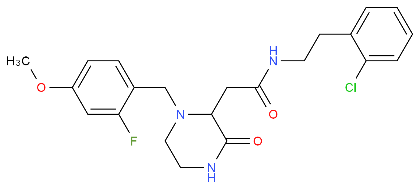 N-[2-(2-chlorophenyl)ethyl]-2-[1-(2-fluoro-4-methoxybenzyl)-3-oxo-2-piperazinyl]acetamide_Molecular_structure_CAS_)