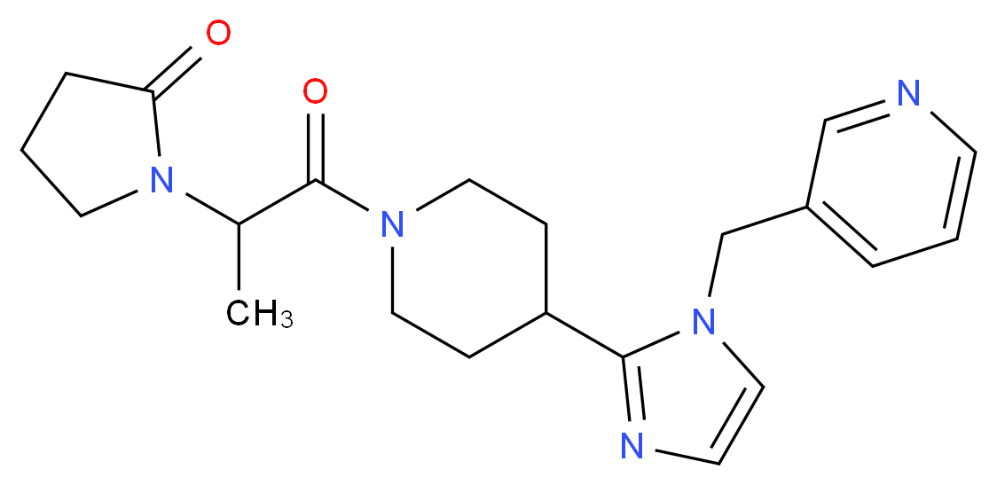 1-(1-methyl-2-oxo-2-{4-[1-(pyridin-3-ylmethyl)-1H-imidazol-2-yl]piperidin-1-yl}ethyl)pyrrolidin-2-one_Molecular_structure_CAS_)
