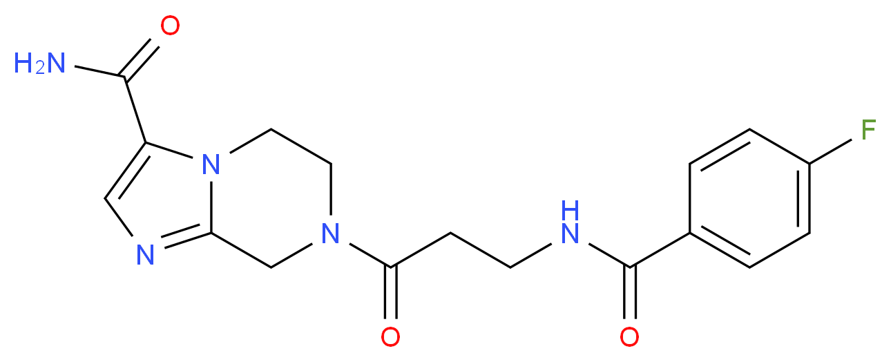 7-{3-[(4-fluorobenzoyl)amino]propanoyl}-5,6,7,8-tetrahydroimidazo[1,2-a]pyrazine-3-carboxamide_Molecular_structure_CAS_)