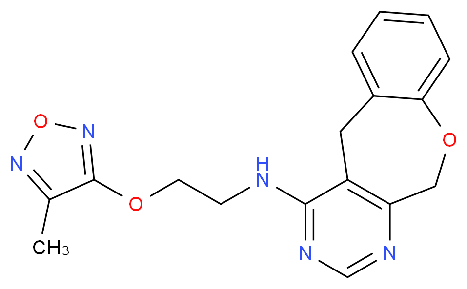N-{2-[(4-methyl-1,2,5-oxadiazol-3-yl)oxy]ethyl}-5,11-dihydro[1]benzoxepino[3,4-d]pyrimidin-4-amine_Molecular_structure_CAS_)