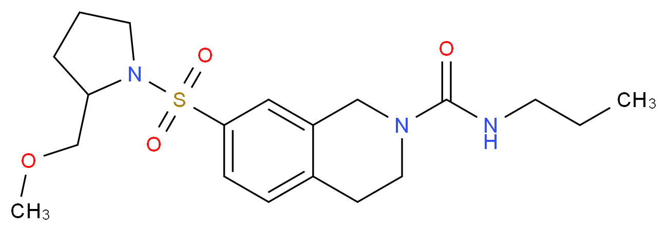 7-{[2-(methoxymethyl)pyrrolidin-1-yl]sulfonyl}-N-propyl-3,4-dihydroisoquinoline-2(1H)-carboxamide_Molecular_structure_CAS_)