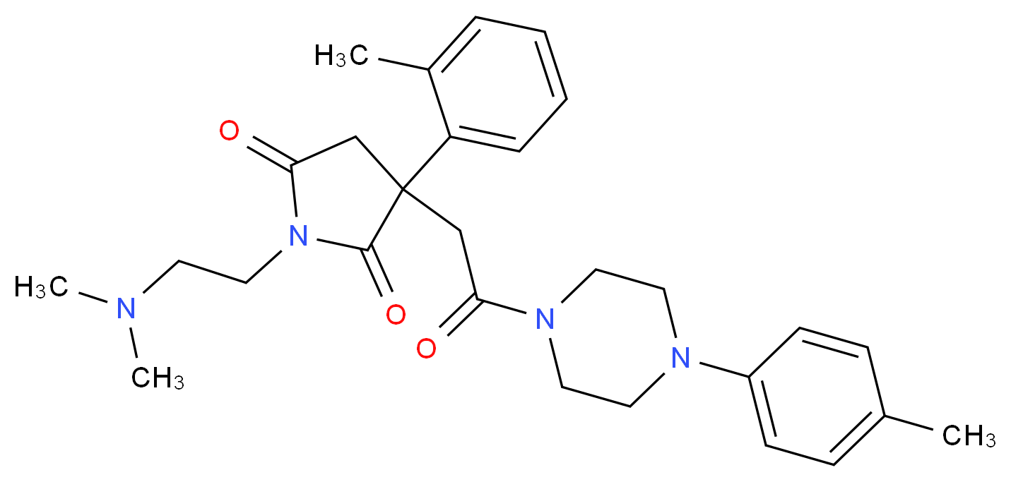 1-[2-(dimethylamino)ethyl]-3-(2-methylphenyl)-3-{2-[4-(4-methylphenyl)-1-piperazinyl]-2-oxoethyl}-2,5-pyrrolidinedione_Molecular_structure_CAS_)