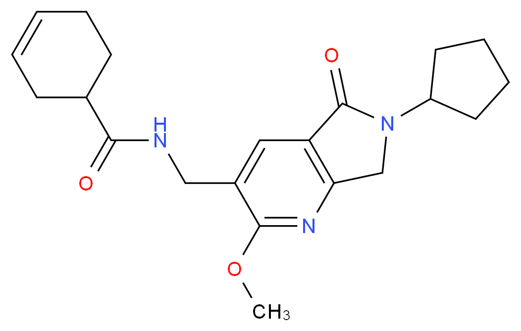 N-[(6-cyclopentyl-2-methoxy-5-oxo-6,7-dihydro-5H-pyrrolo[3,4-b]pyridin-3-yl)methyl]cyclohex-3-ene-1-carboxamide_Molecular_structure_CAS_)