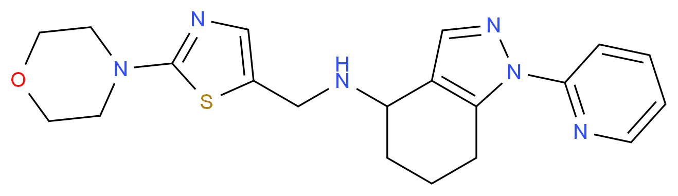 N-{[2-(4-morpholinyl)-1,3-thiazol-5-yl]methyl}-1-(2-pyridinyl)-4,5,6,7-tetrahydro-1H-indazol-4-amine_Molecular_structure_CAS_)