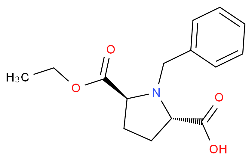 (2S,5S)-1-benzyl-5-(ethoxycarbonyl)pyrrolidine-2-carboxylic acid_Molecular_structure_CAS_)