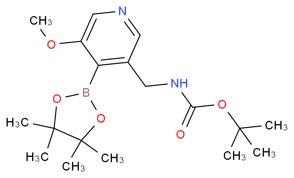 tert-Butyl (5-methoxy-4-(4,4,5,5-tetramethyl-1,3,2 -dioxaborolan-2-yl)pyridin-3-yl)methylcarbamate_Molecular_structure_CAS_)
