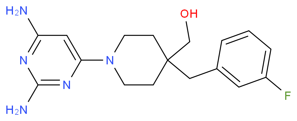[1-(2,6-diaminopyrimidin-4-yl)-4-(3-fluorobenzyl)piperidin-4-yl]methanol_Molecular_structure_CAS_)