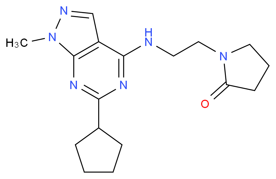 1-{2-[(6-cyclopentyl-1-methyl-1H-pyrazolo[3,4-d]pyrimidin-4-yl)amino]ethyl}-2-pyrrolidinone_Molecular_structure_CAS_)