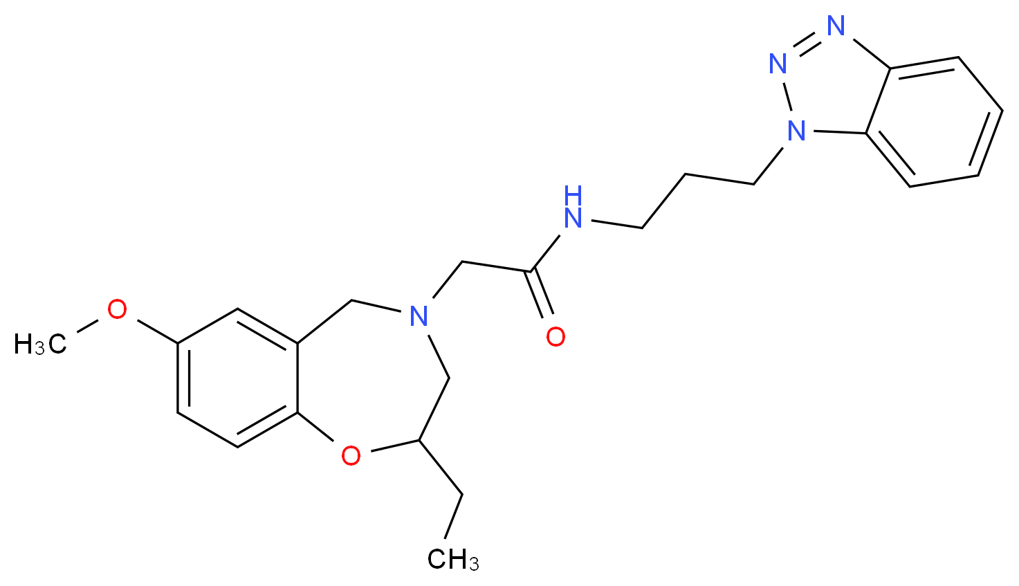 N-[3-(1H-1,2,3-benzotriazol-1-yl)propyl]-2-(2-ethyl-7-methoxy-2,3-dihydro-1,4-benzoxazepin-4(5H)-yl)acetamide_Molecular_structure_CAS_)