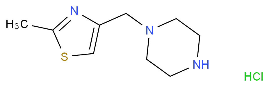 1-[(2-methyl-1,3-thiazol-4-yl)methyl]piperazine hydrochloride_Molecular_structure_CAS_)