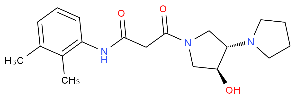 N-(2,3-dimethylphenyl)-3-[(3'S*,4'S*)-4'-hydroxy-1,3'-bipyrrolidin-1'-yl]-3-oxopropanamide_Molecular_structure_CAS_)