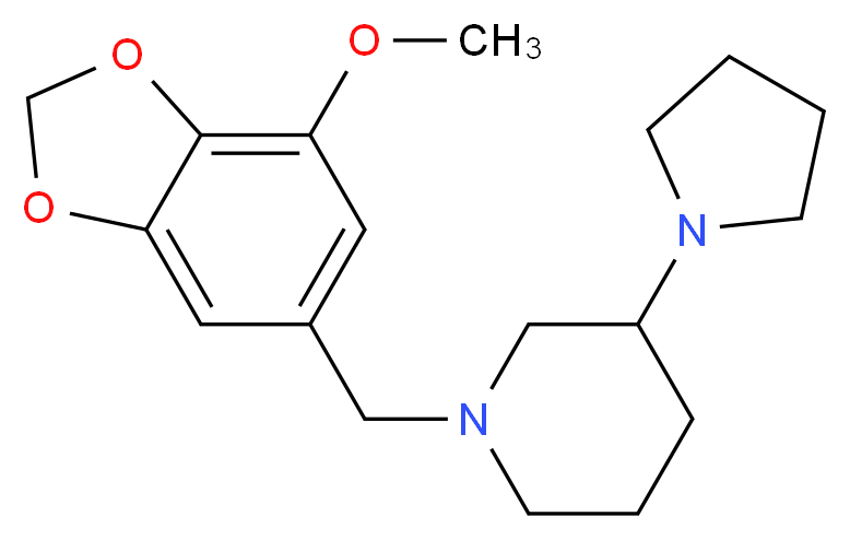 1-[(7-methoxy-1,3-benzodioxol-5-yl)methyl]-3-(1-pyrrolidinyl)piperidine_Molecular_structure_CAS_)