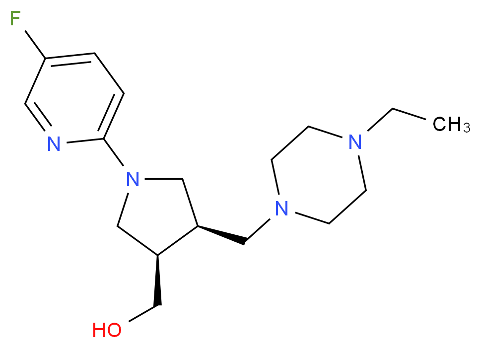 [(3R*,4R*)-4-[(4-ethylpiperazin-1-yl)methyl]-1-(5-fluoropyridin-2-yl)pyrrolidin-3-yl]methanol_Molecular_structure_CAS_)