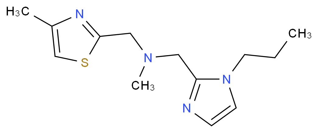 N-methyl-1-(4-methyl-1,3-thiazol-2-yl)-N-[(1-propyl-1H-imidazol-2-yl)methyl]methanamine_Molecular_structure_CAS_)