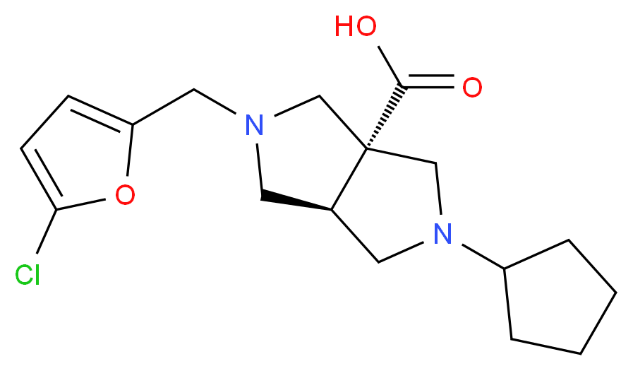 (3aR*,6aR*)-2-[(5-chloro-2-furyl)methyl]-5-cyclopentylhexahydropyrrolo[3,4-c]pyrrole-3a(1H)-carboxylic acid_Molecular_structure_CAS_)