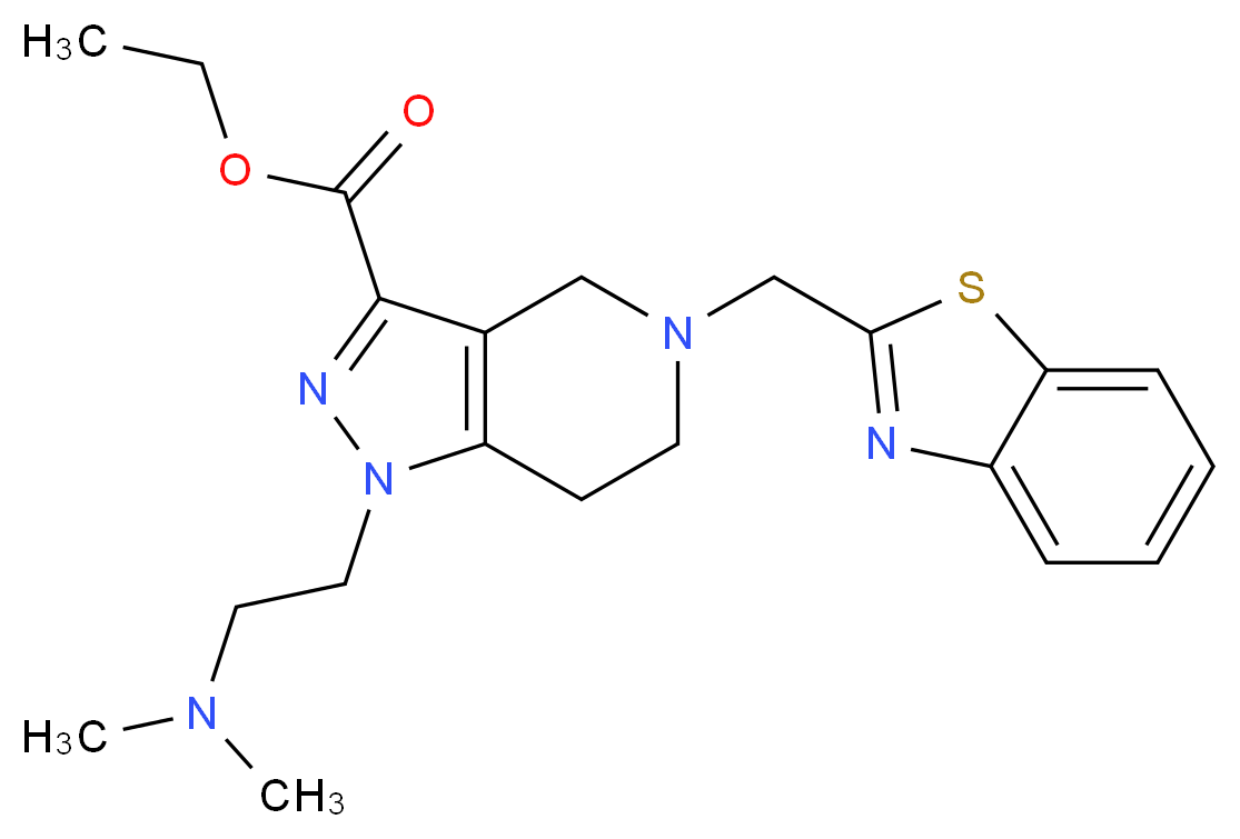 ethyl 5-(1,3-benzothiazol-2-ylmethyl)-1-[2-(dimethylamino)ethyl]-4,5,6,7-tetrahydro-1H-pyrazolo[4,3-c]pyridine-3-carboxylate_Molecular_structure_CAS_)
