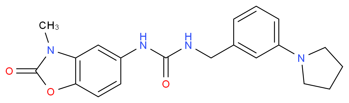 N-(3-methyl-2-oxo-2,3-dihydro-1,3-benzoxazol-5-yl)-N'-(3-pyrrolidin-1-ylbenzyl)urea_Molecular_structure_CAS_)
