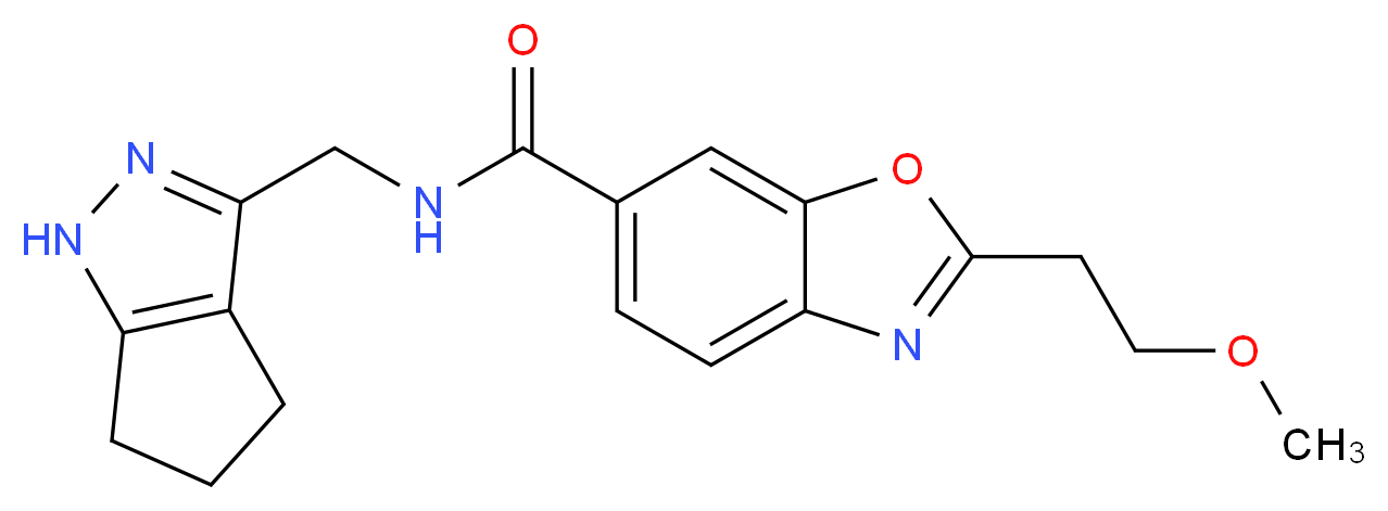 2-(2-methoxyethyl)-N-(1,4,5,6-tetrahydrocyclopenta[c]pyrazol-3-ylmethyl)-1,3-benzoxazole-6-carboxamide_Molecular_structure_CAS_)
